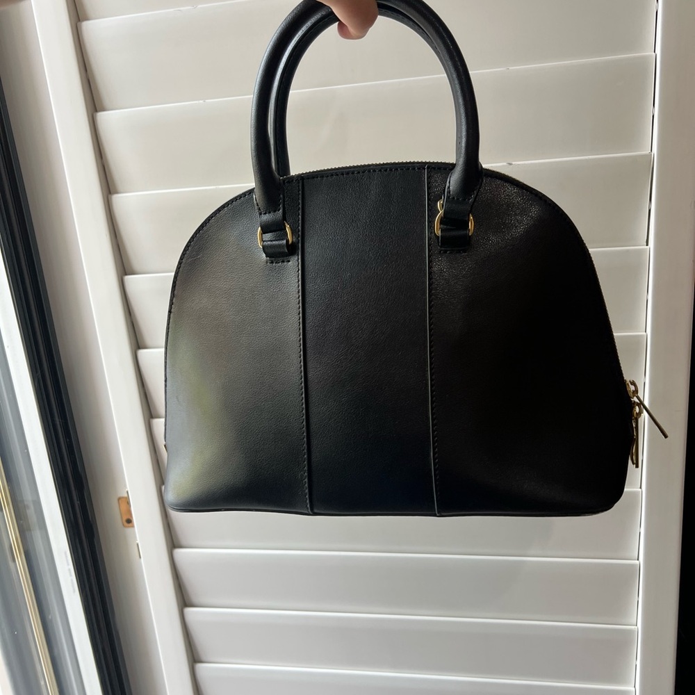 Ted Baker Black Satchel Bag Bowling Bag with Gold Accents - Picture 2 of 6